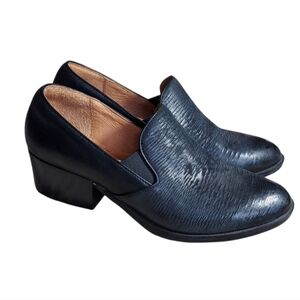 Sofft Velina Shoes Women's Black Leather Comfort Block Heel Loafers Office